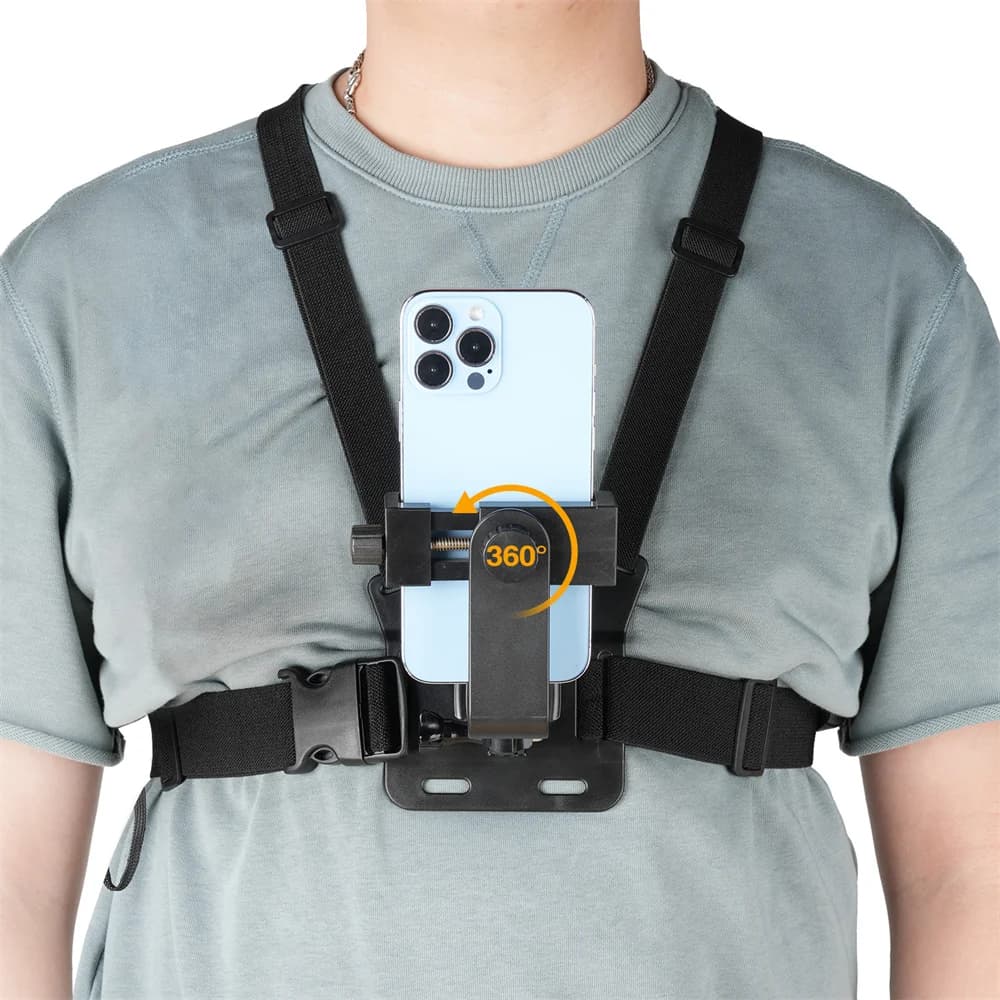 Camera Phone Chest Mount Laptop Harness Phone Holder Strap Clip POV Holder for iPhone 17 16 Android Gopro 12 Camera Smartphone Photography Kits