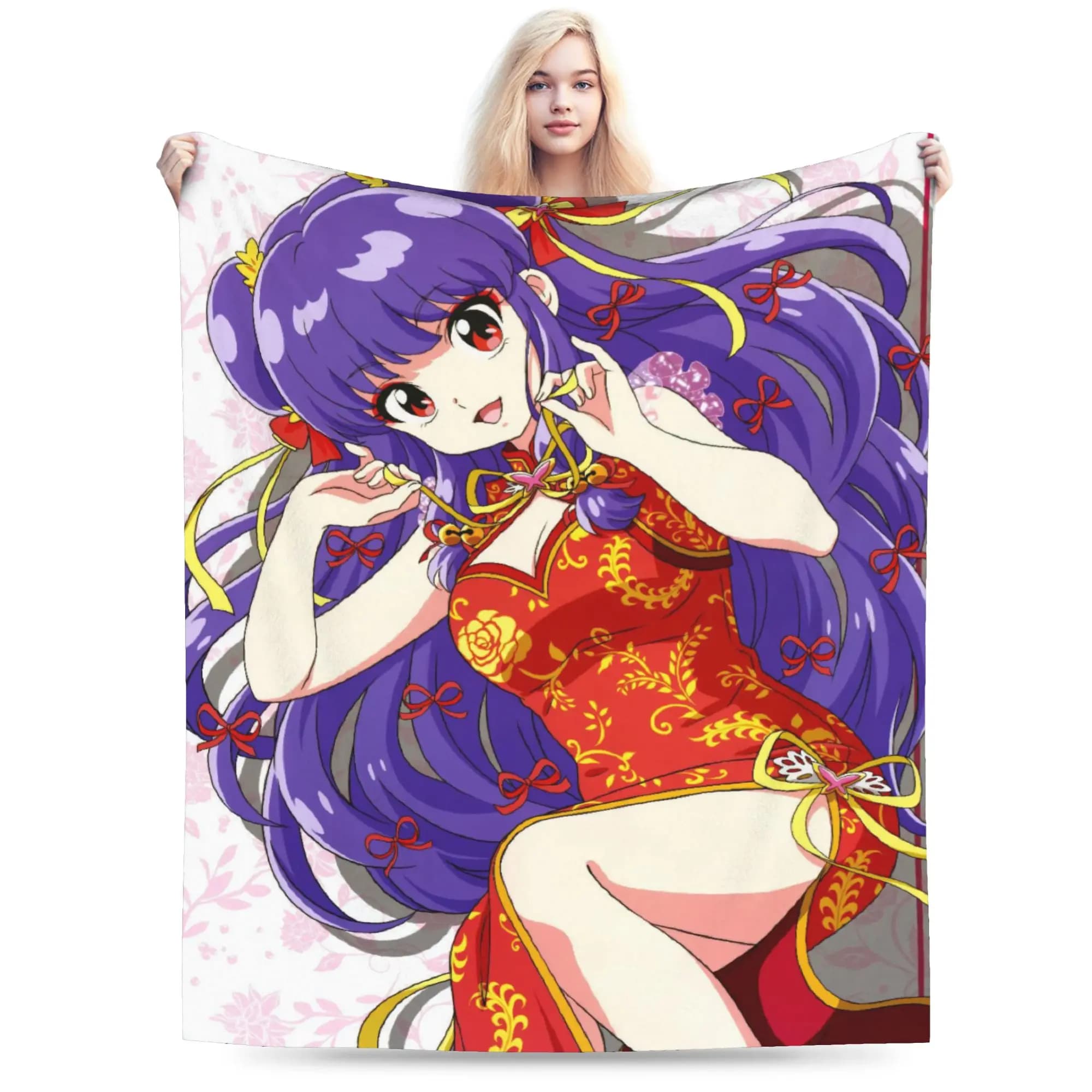 Ranma 1/2 Anime giapponese Shampoo Coperta Flanella Primavera Autunno Multi-funzione Calda Coperta per Biancheria da Letto Copriletti da Viaggio