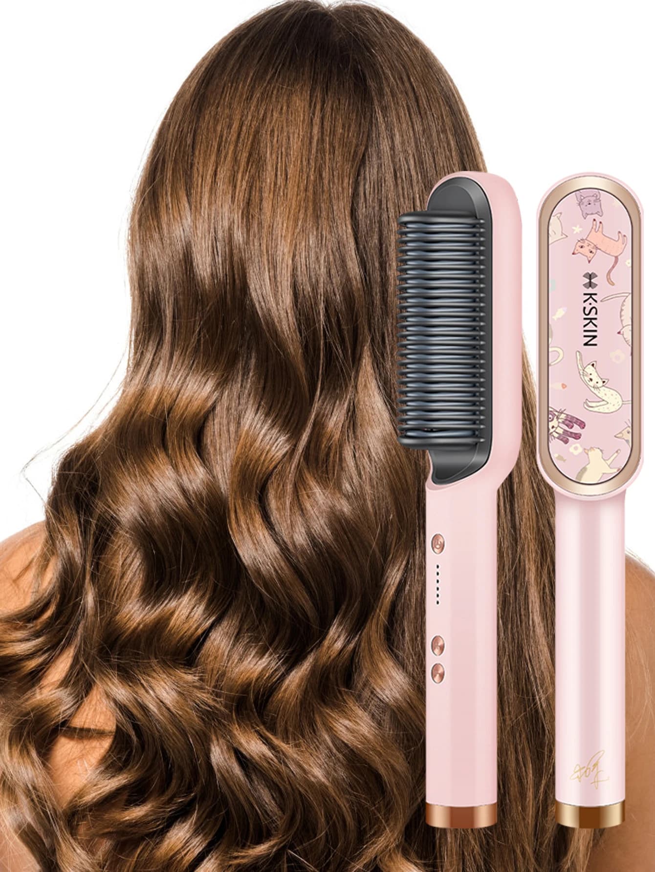 KSKIN piastra per capelli più venduta 2 in 1 spazzola pettine per capelli professionale multifunzionale in ferro piatto