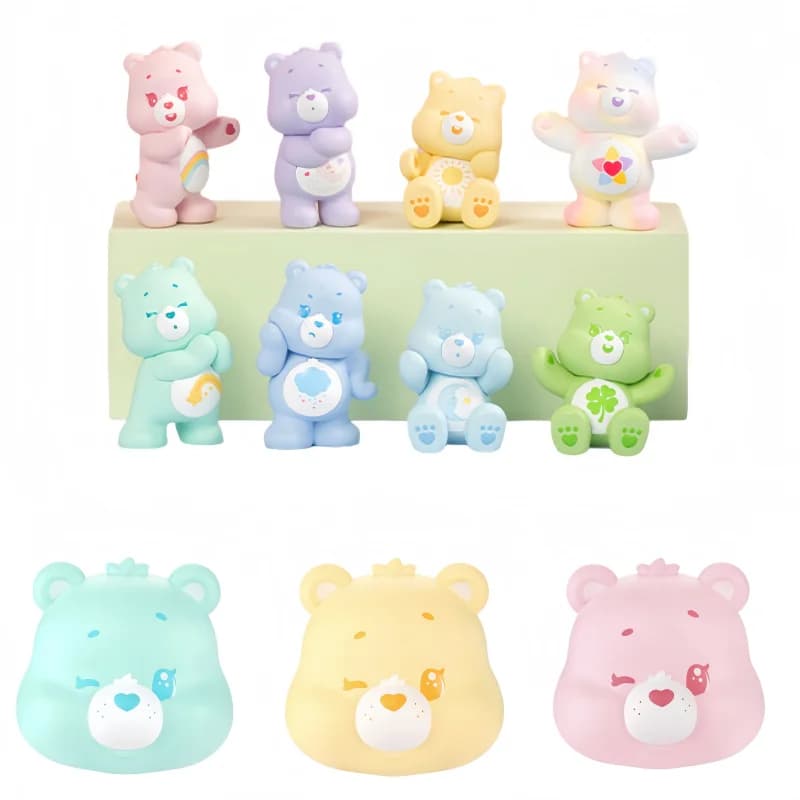 FUNISM Anime Care Bears Little Things Series Cubby Face Blind Box Action Figure Regalo Carino per Bambini Festa di Compleanno Serie Regalo