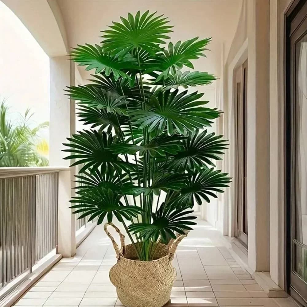 Pianta Artificiale Realistica 60-120cm per Decorazione Camera da Letto, Studio, Balcone, Hall d'Hotel - Ficus Lyrata Artificiale H1620