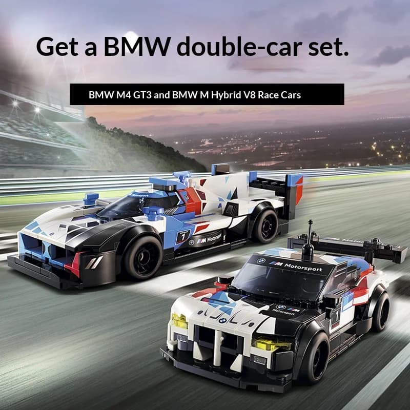 LEGO Speed Champions 76922 BMW M4 GT3 e M Hybrid V8, Set di Costruzioni per Bambini e Bambine dai 9 Anni in Su, Regalo Auto da Corsa, 676 Pezzi