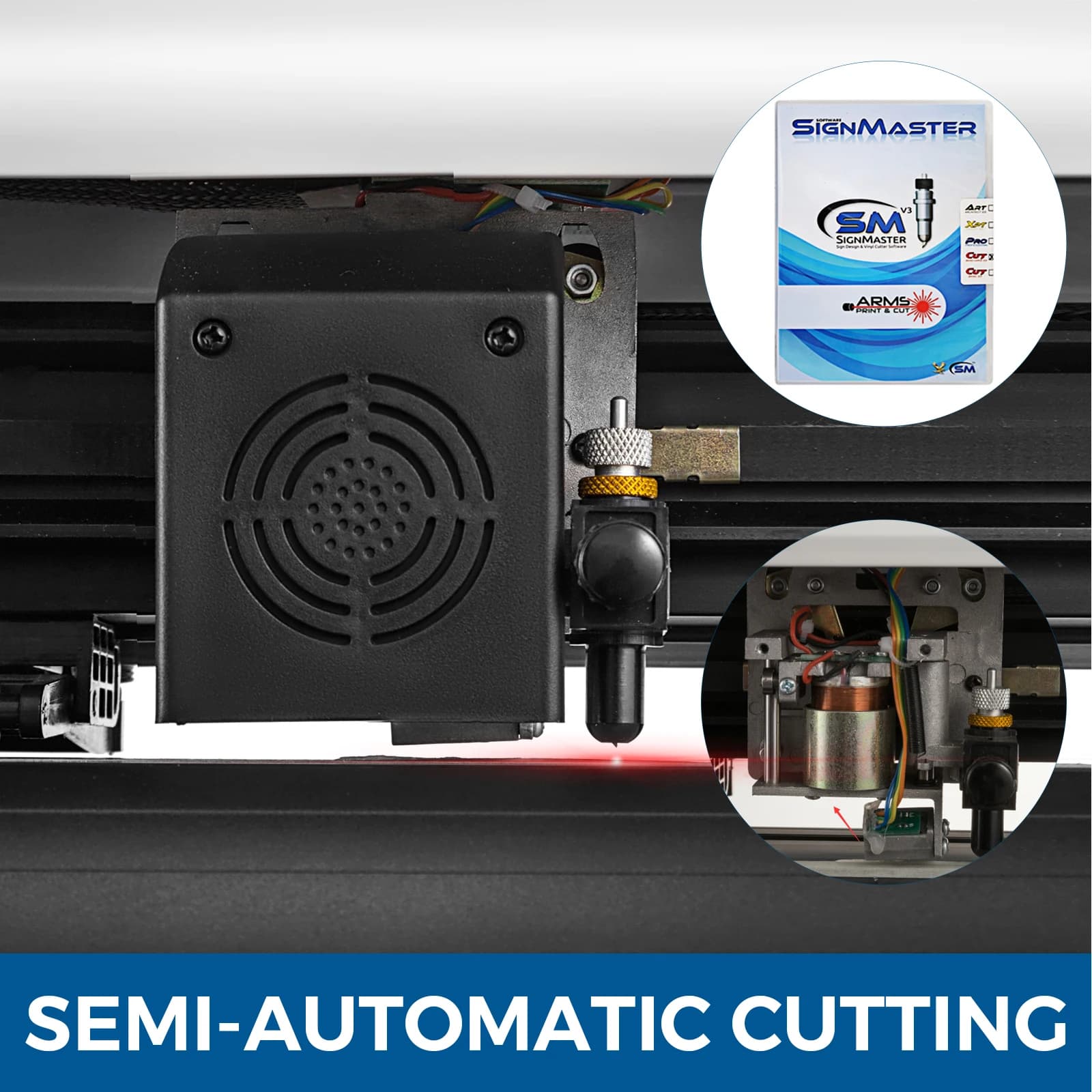 Taglierina per Vinile Semi-Automatica SucceBuy 53/34/28 Pollici con Memoria 4MB, Posizionamento e 3 Porte, con Software SignMaster