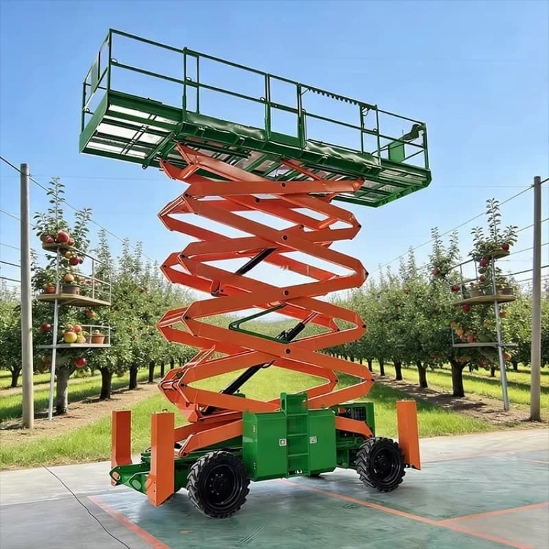 Piattaforma a forbice semovente in acciaio al manganese di alta qualità - Altezza massima 10m/13.1m/16.2m, Piattaforma 3.98x1.83m, Portata 230kg