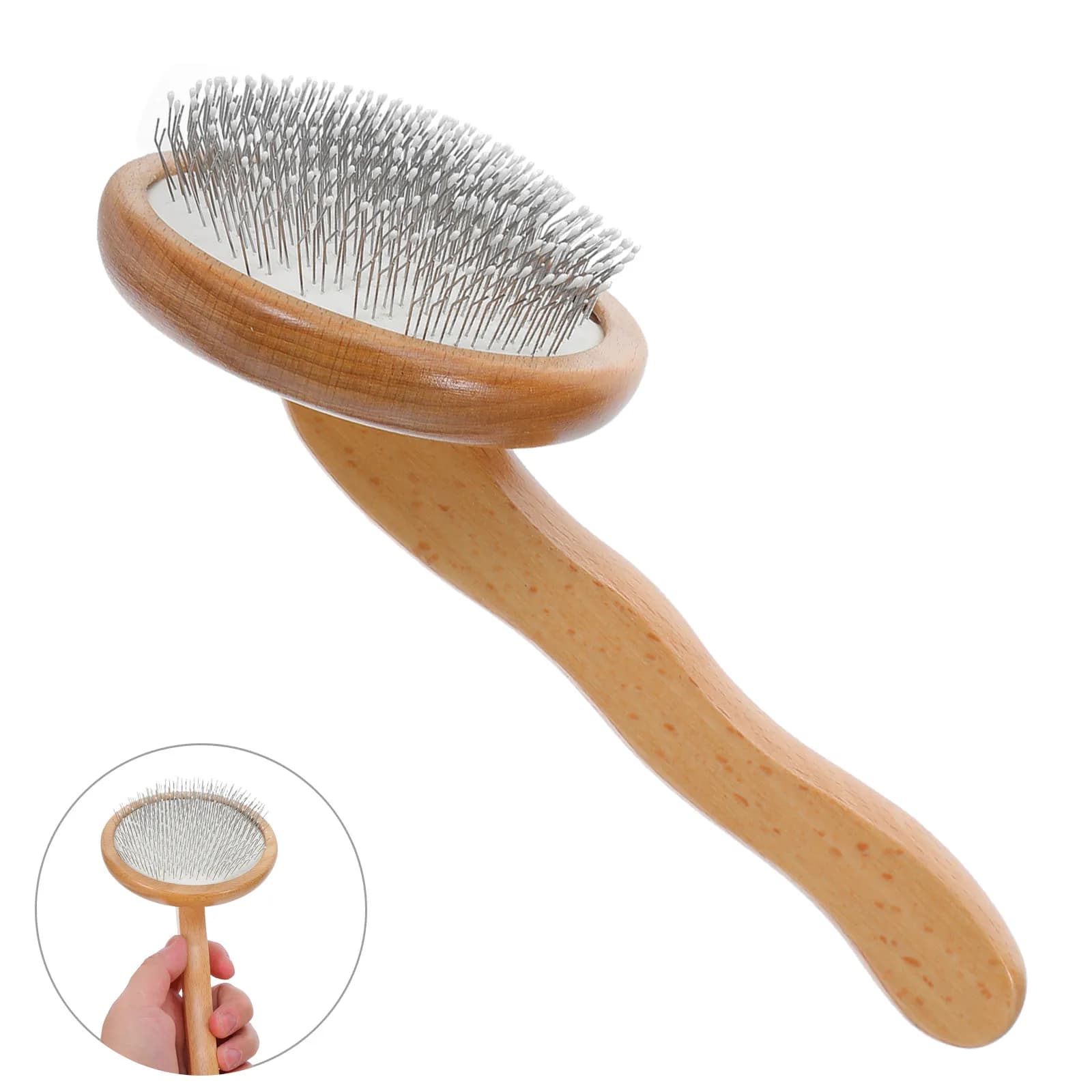 Manual Wool Carder Brush Wood Handle Felting Needle Tool for Craft Projects Pet Grooming 7.1x3.5x2.3 Efficient Detangler Wool