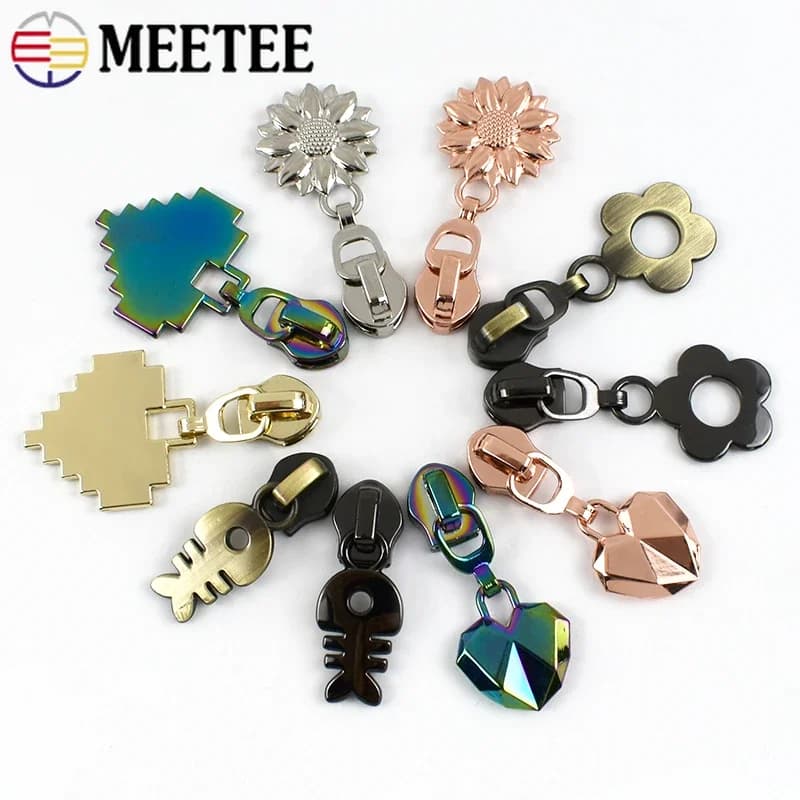 Meetee 5-20 pezzi 5 # Cursore per cerniere per nastro con cerniera in nylon, scarpe per indumenti, cerniere, teste, borse, giacche, kit di riparazione con cerniera, accessori fai da te