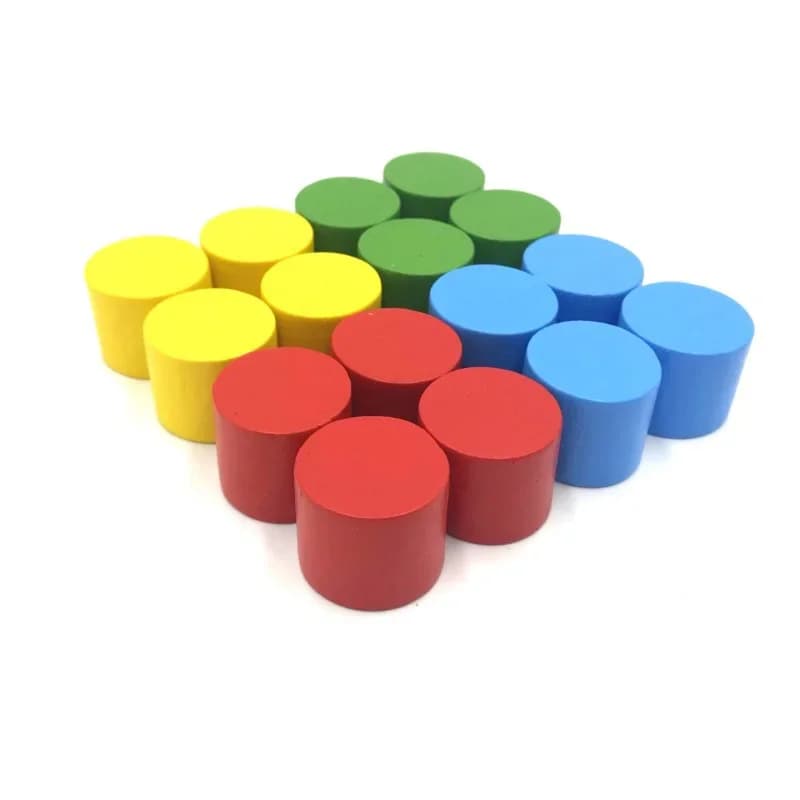 8 pezzi/set pezzi degli scacchi a cilindro fai-da-te 4 colori giochi in legno gioco divertente accessori educativi