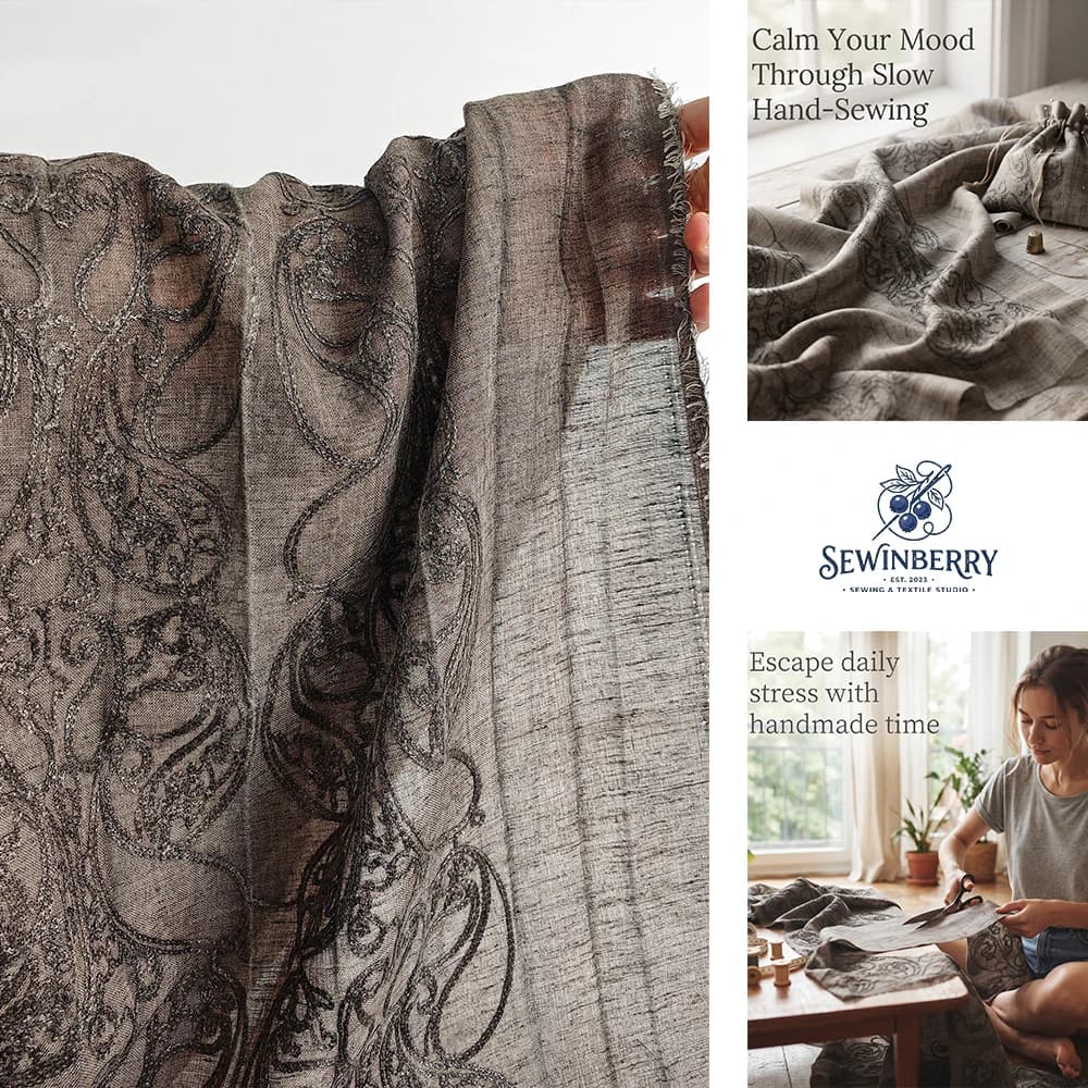 Vintage Dark Baroque Jacquard Linen Blend Fabric Stress‑Relief DIY Sewing Material For Coat Dress Blouse Patchwork Quilt