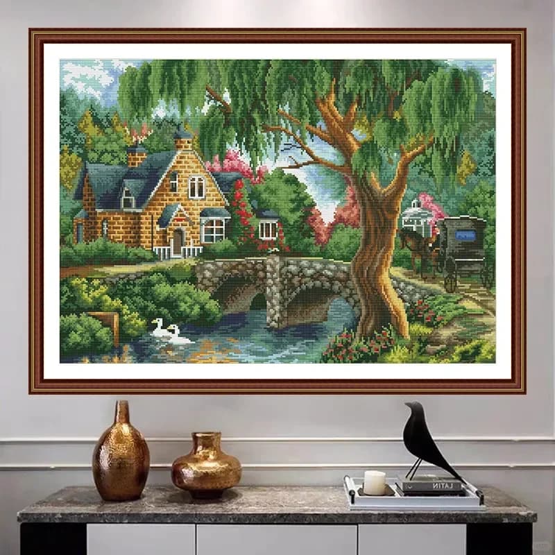 Limit one order per person【Losing money to gain reputation】 [CC5172 - A Quiet Afternoon]Stamped Cross Stitch Kit for Adults and