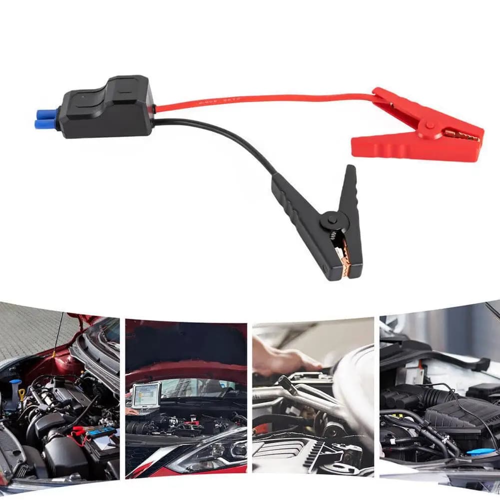 Cavo di Avviamento 12V con Morsetti a Coccodrillo per Auto e Camion, Cavo di Emergenza con Connettore EC5, Accessori Auto