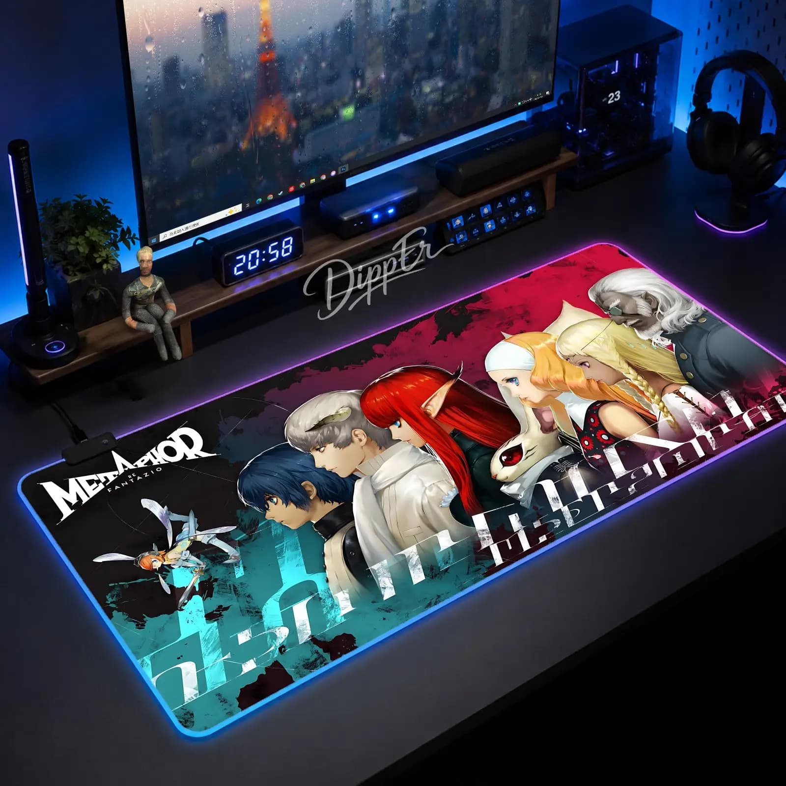 A-Metaphor Mouse Pad Large Size LED Glowing Table Pad XXL Gaming Non-slip Rubber Mat With Backlight