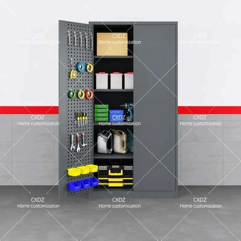 Outdoor Camping Storage Cabinet with Hanging Net Waterproof Sunproof Gear Organizer for Fishing Equipment Household Locker