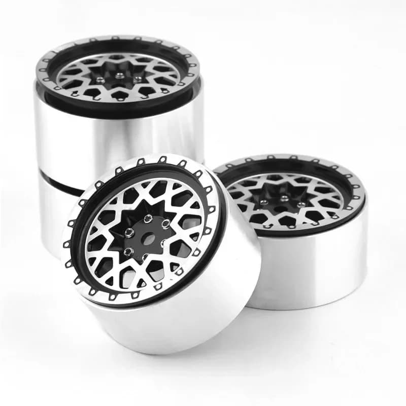 2.2 Inch Aluminum Alloy Beadlock Wheel Hubs Universal Fit 1/10 RC Rock Crawler Replacement Rims Remote Control Toy Upgrade Parts