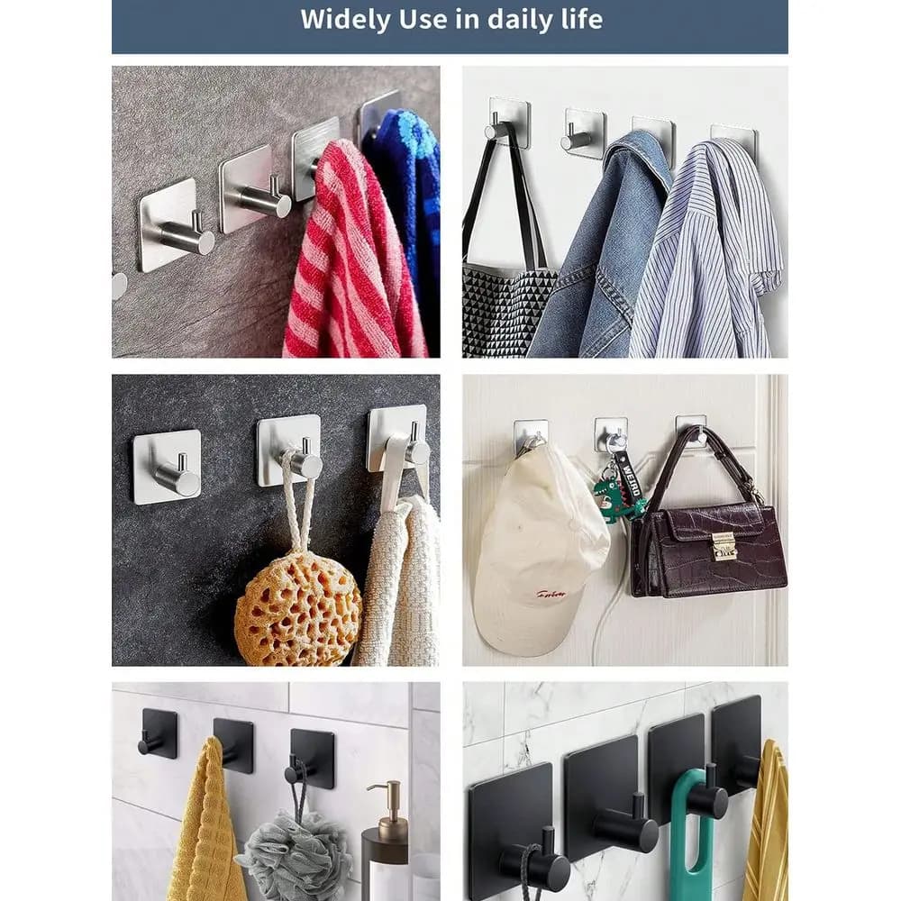 Set di accessori per il bagno in acciaio inossidabile include portasciugamani, porta carta igienica e gancio per accappatoio, nessuna perforazione richiesta, facile installazione