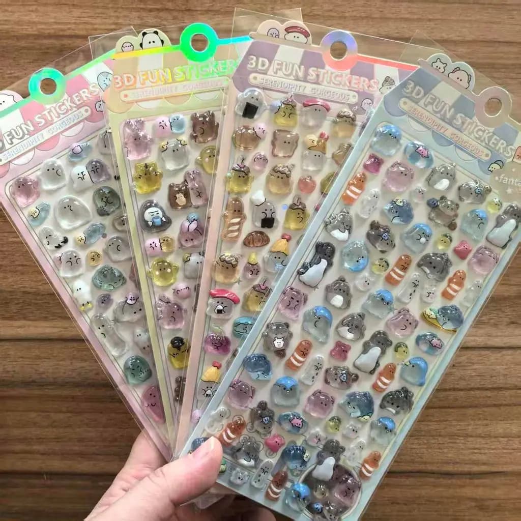 4 adesivi 3D morbidi e carini a forma di fantasma - Adorabili decorazioni adesive per telefoni, quaderni e astucci - Sticker Story Store
