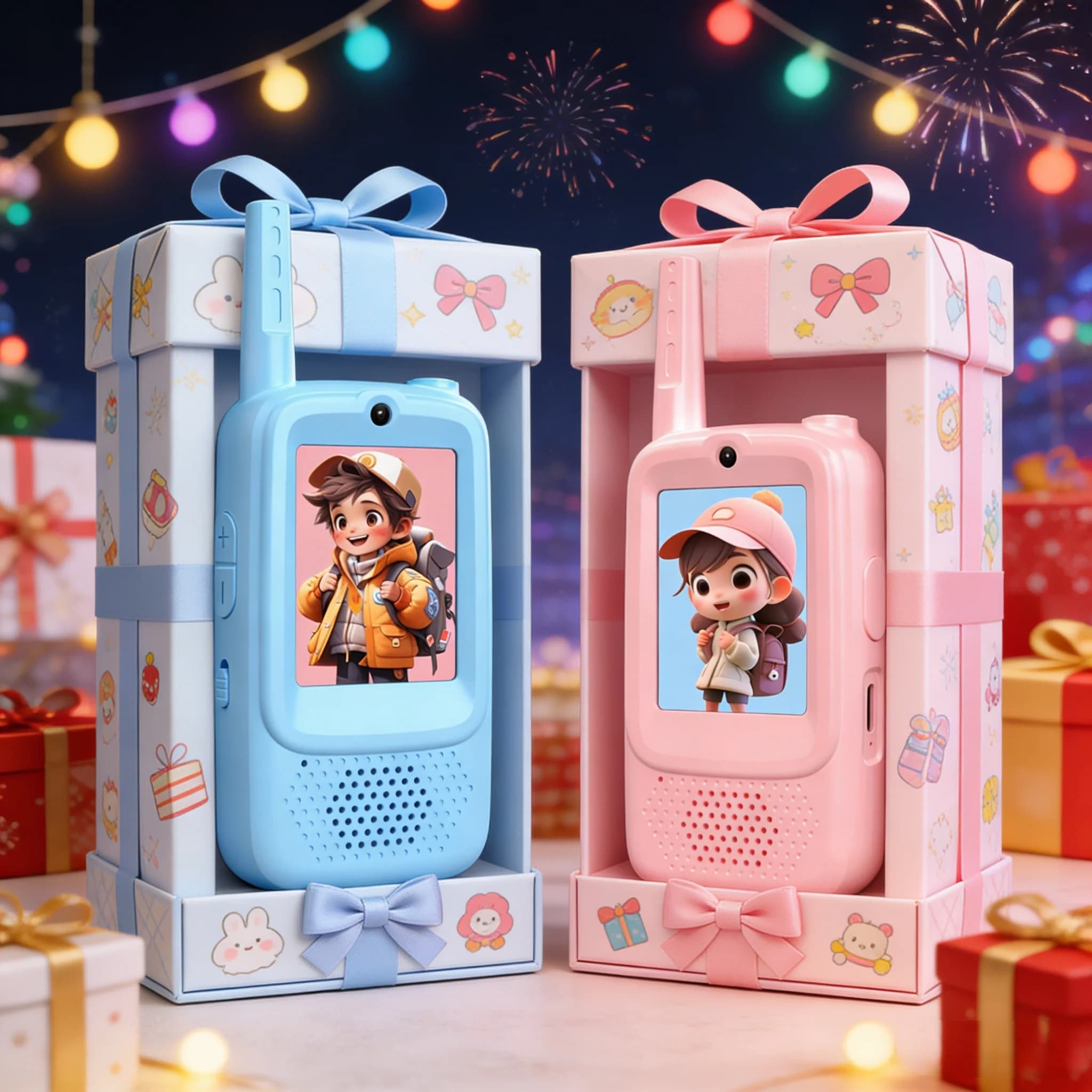 Mafiti Giocattoli per Bambini e Bambine, Mini Walkie Talkie Video per Bambini, Confezione da 2, Ricaricabili, Portata 300 Metri, per Compleanni, Uso Interno ed Esterno