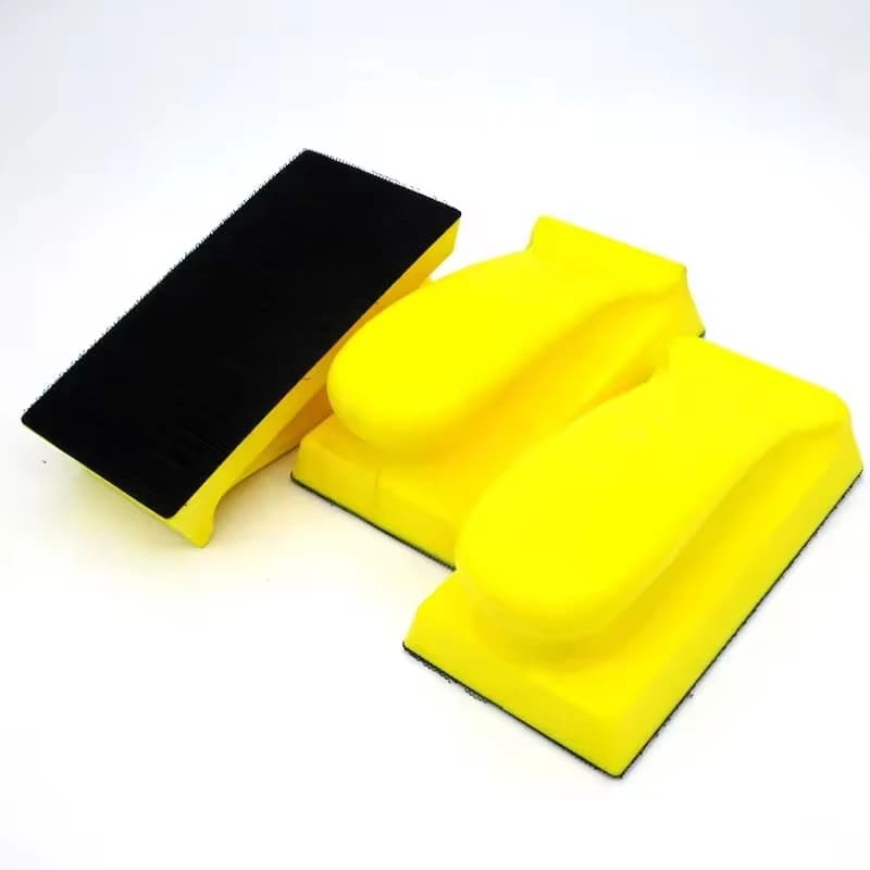 Hook and Loop Hand Sanding Block PU Foam Sanding Pads Hand Grinding Block for Furniture Restoration Home Arts Car Wood and Metal