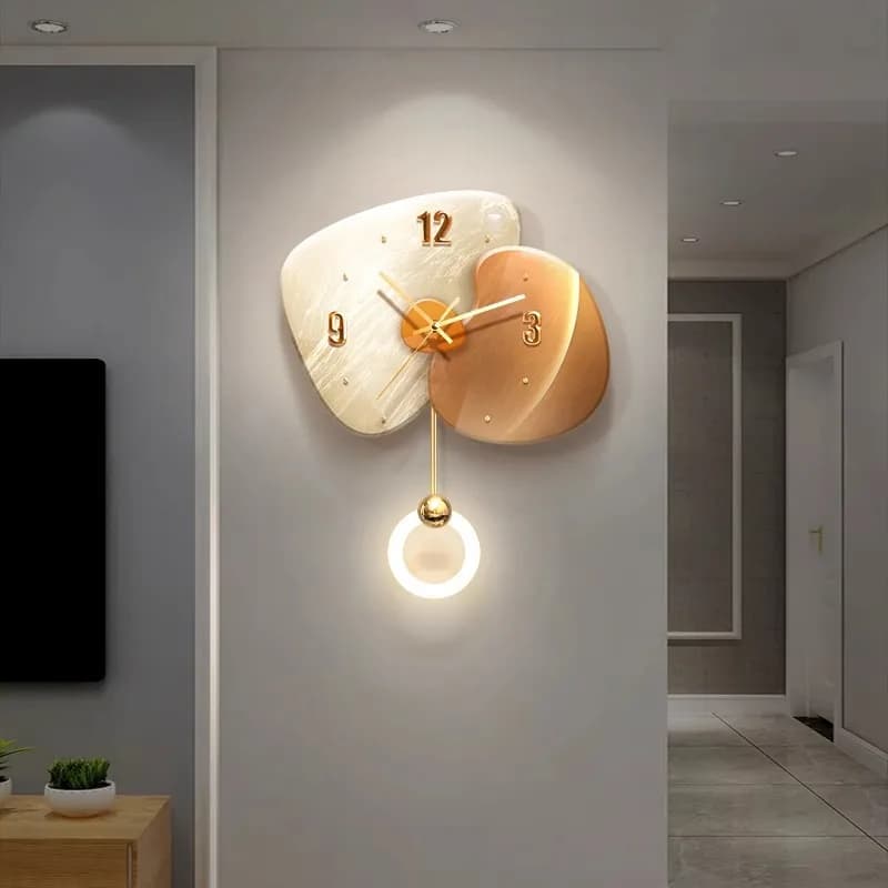 The weather comes and goes, painted to hang at the clock of the living room, bright decorative painting from wall of background TV, wall lamp, dining room