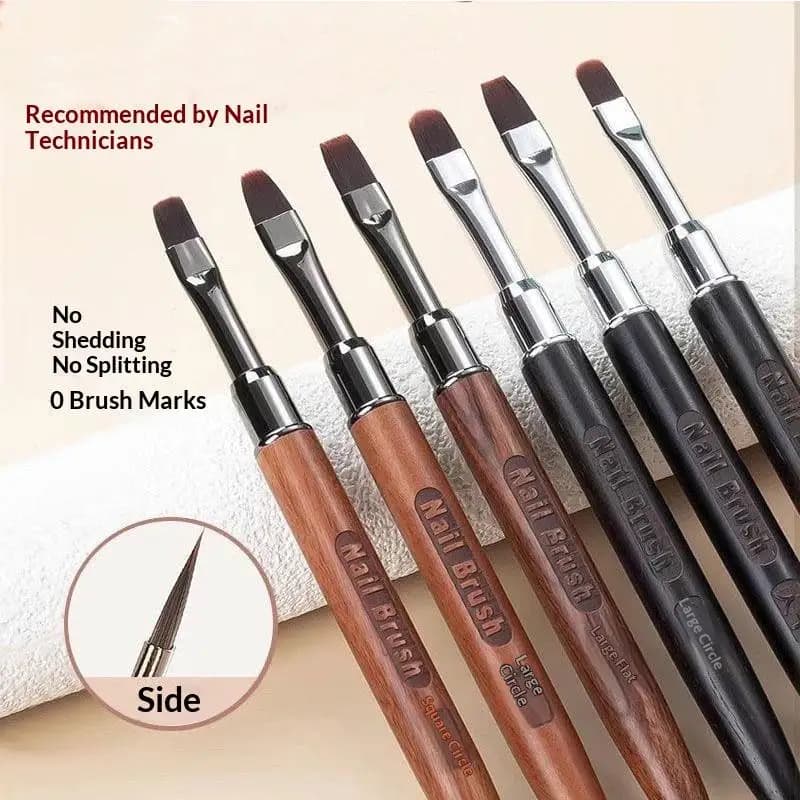 Pennello per Gel Unghie in Legno, Pennello Acrilico per Costruzione Unghie, Strumento Professionale per Manicure Fai-da-te, Penna per Gel e Tip Finte