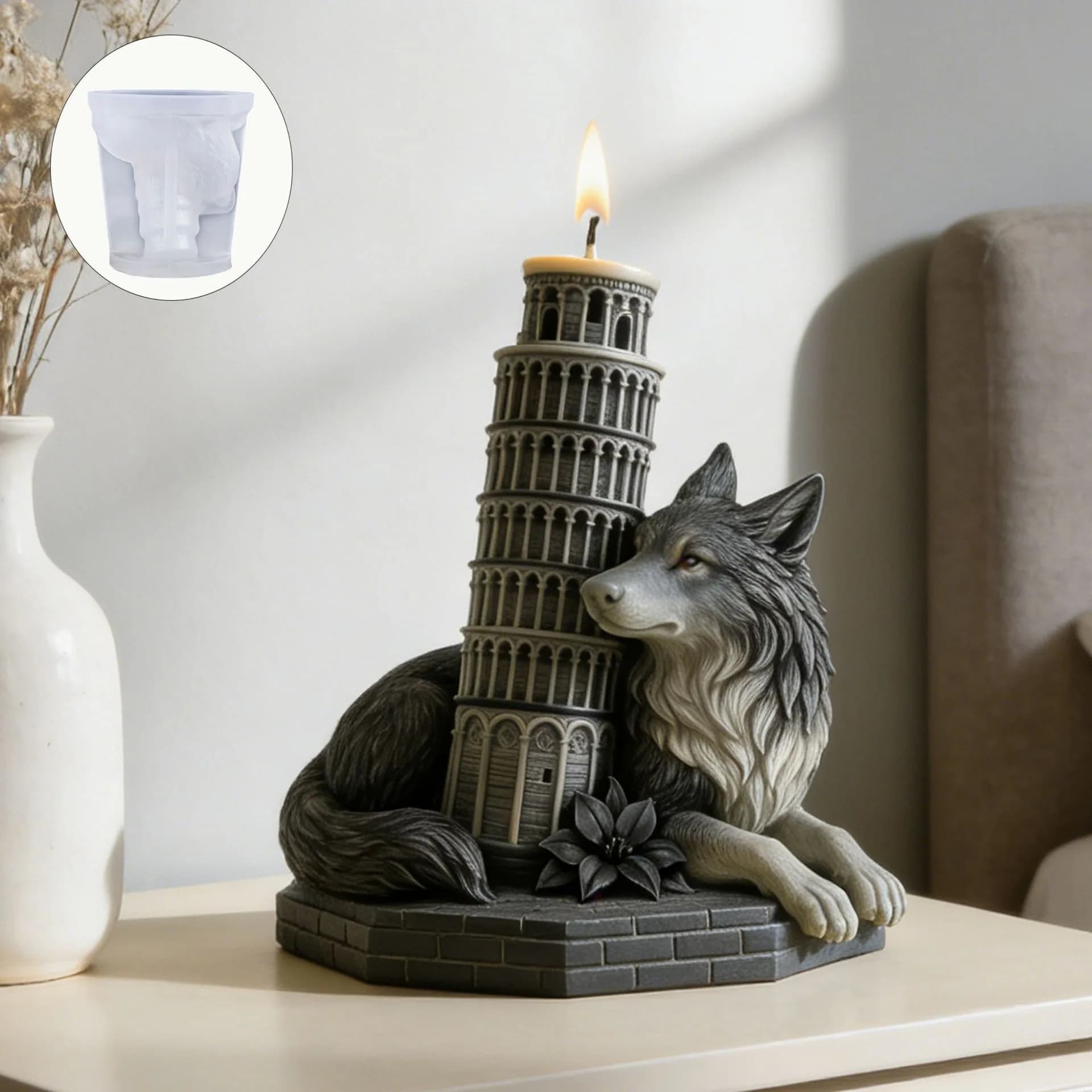 Stampo in silicone flessibile 3D per candele a forma di animale, stampo in resina gotica per decorazioni domestiche, per hobbisti e fai da te