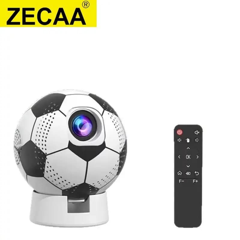 ZECAA Full HD 720P 200 ANSI 4K 2.4G + 5G Dual Band WiFi 6 Android 13 Proiettore portatile Bluetooth 5.4 Smart Home Football Design