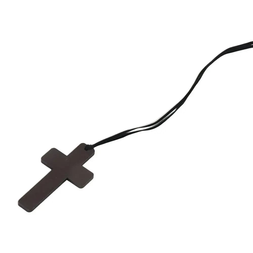 Women Fashion Unisex Gift Leather Christian Sweater Chains Brown Cord Necklace Pendant Jewelry Cross