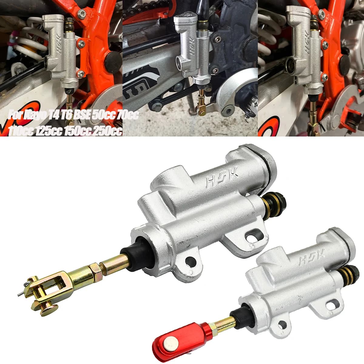 Pompa Freno Posteriore Idraulica Moto per Kayo T4 T6 BSE 50cc 70cc 110cc 125cc 150cc 250cc ATV Pit Pro Dirt Bike