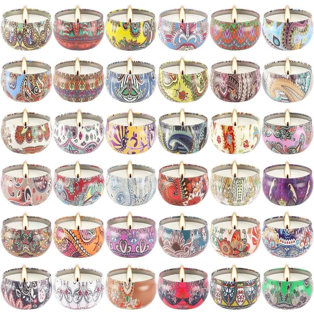 Set di 36 Candele Profumate, Candele in Cera di Soia da 2,5 OZ per Aromaterapia, Set Regalo per San Valentino, Compleanno, Festa della Mamma, Ringraziamento, HJJ