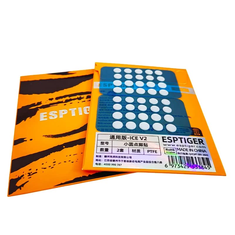 Esports Tiger Mouse Pattini Piedi Versione ICE Bordo curvo Punti universali fai-da-te per mouse da gioco