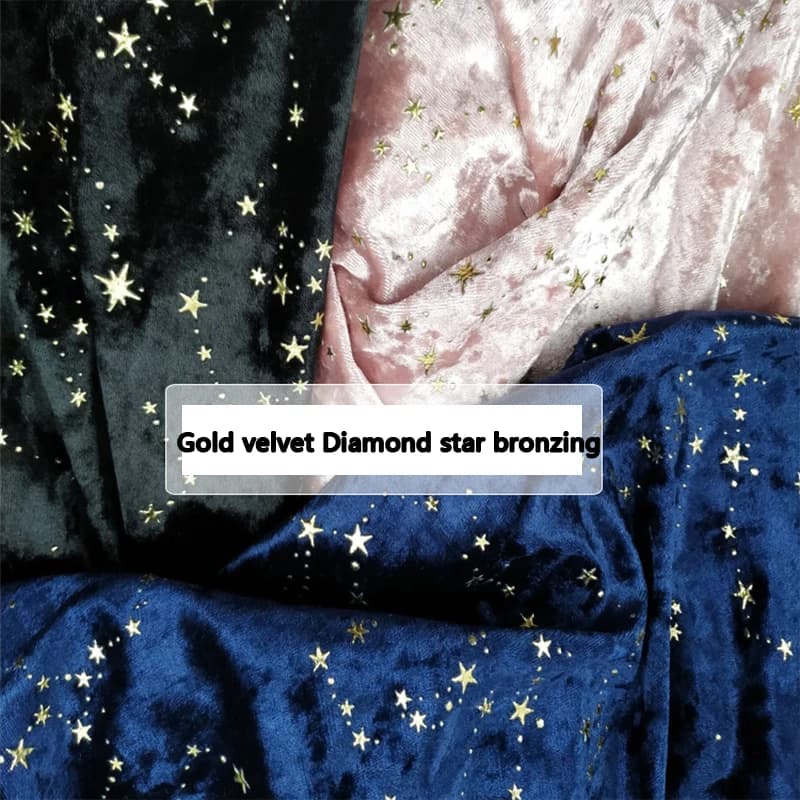 50 * 50 cm velluto oro stella di diamante tessuto abbronzante per bambola fai da te vestito cuscino di tiro portafoglio regalo decorativo patchwork cucito a mano