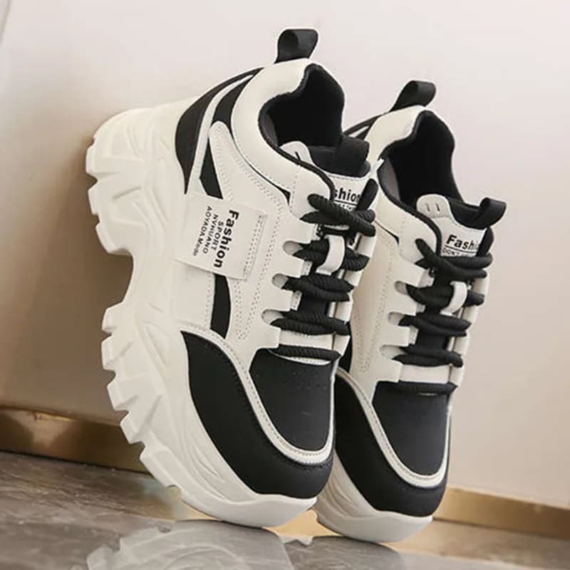 New Sneakers with Fashion Platform, Interior height 8cm, Sneakers Women's Bianche, Casual Shoes, Zapatos De Mujer Trend 2025