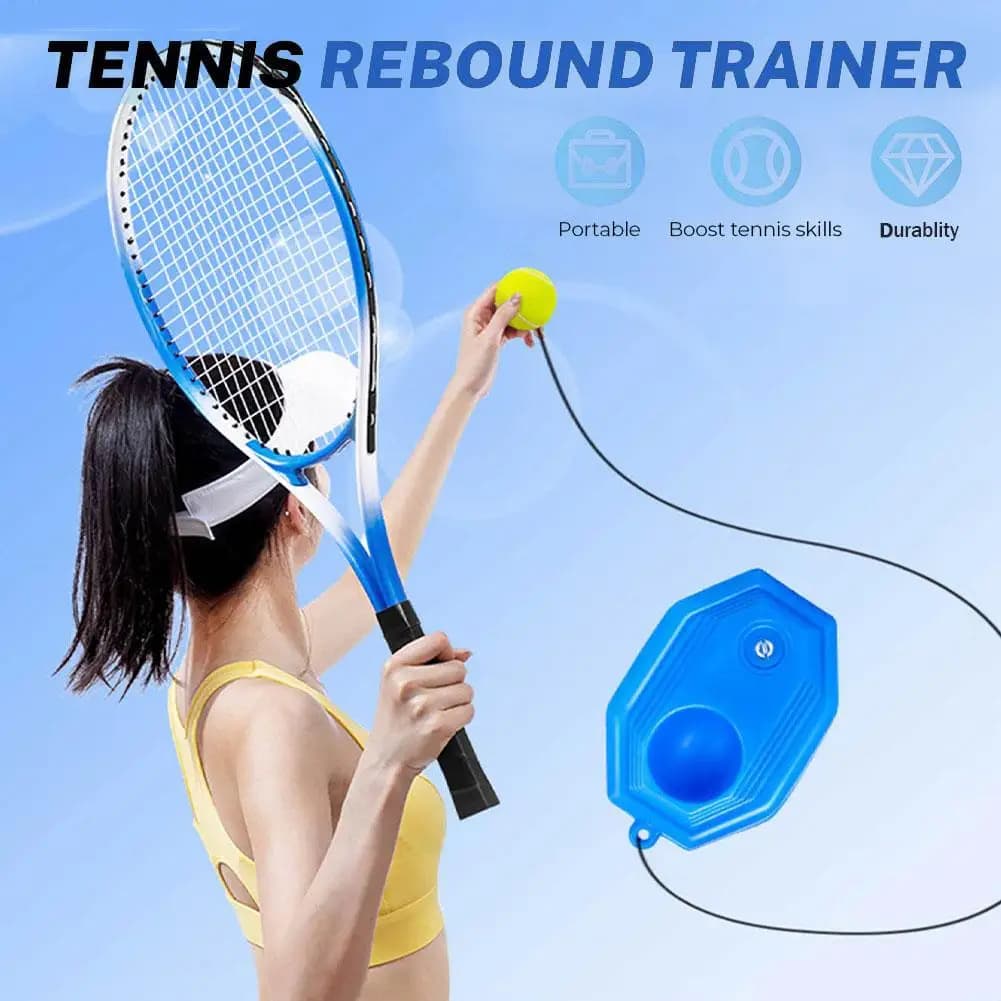 Heavy Duty Tennis Training Aids Base With Elastic Rope Ball Practice Self-Duty Rebound Tennis Trainer Partner Sparring Device