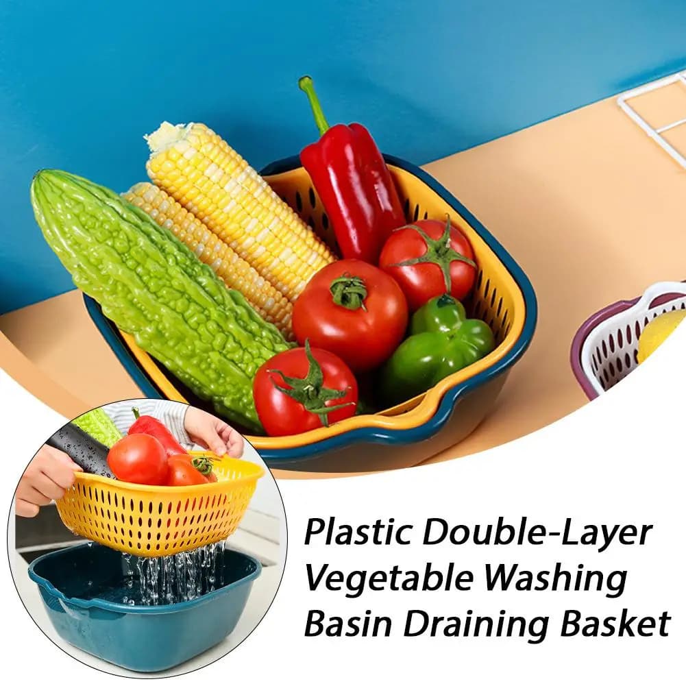 Multifunctional Kitchen Strainer Bowl Set Rotating Drain Basket For Fruit Vegetable Cleaning No Drip Countertop Food Prep Tool