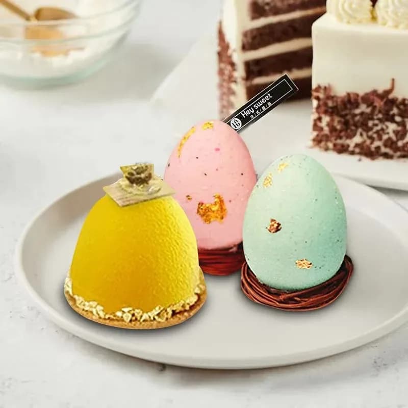 Stampo in Silicone per Candele a Forma di Uovo di Pasqua, per Mousse, Cioccolato, Torte, Sapone, Resina e Gesso