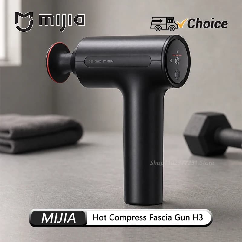 NEW Mijia Hot Compress Fascia Gun H3 Portable Muscle Massage Gun 25kg Thrust Brushless Motor 4 Massage Heads to Relax CN