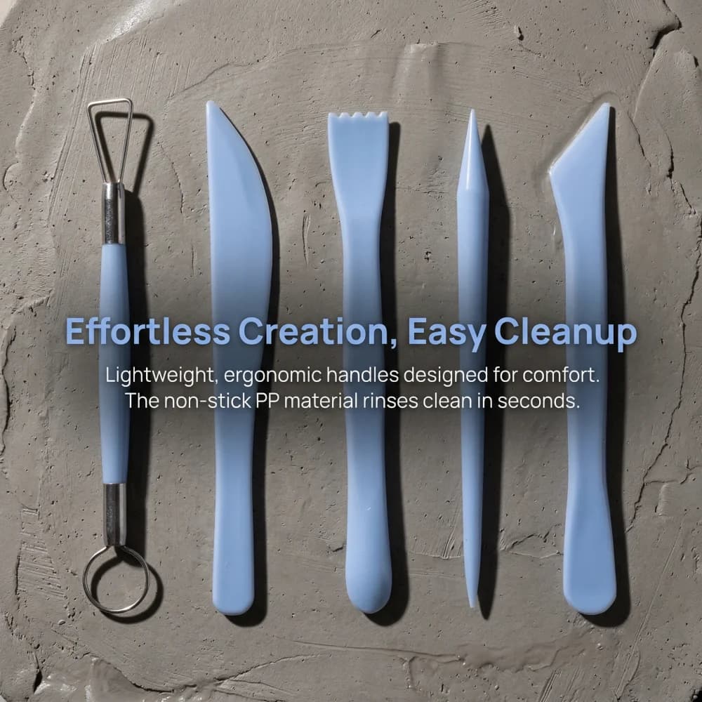 Plastic Clay Sculpture Tools Soft Polymer Clay Shaping Carving Kit DIY Hand‑Molding Art Tools For Pottery Beginner Crafts