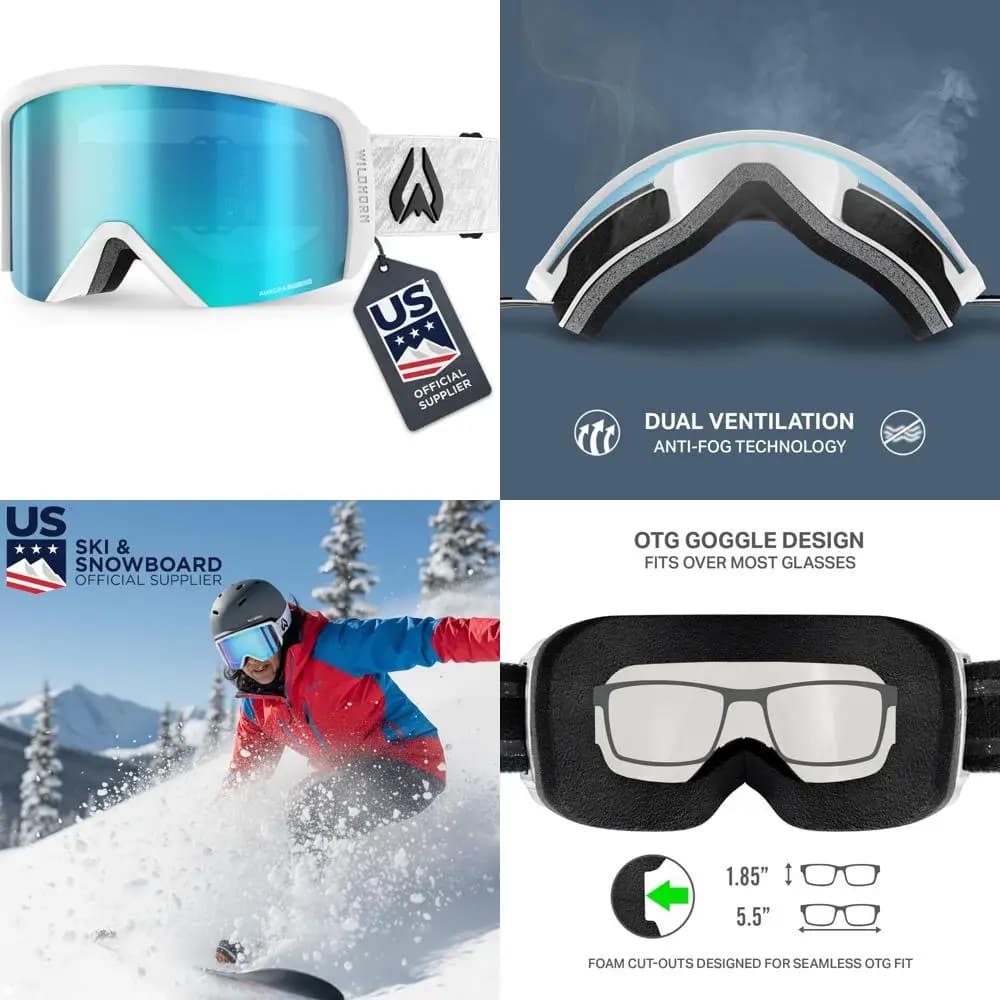 Occhiali da Sci Unisex con Protezione UV 100%, Design Sovrapponibile agli Occhiali da Vista, Fornitore Ufficiale della Squadra di Sci USA