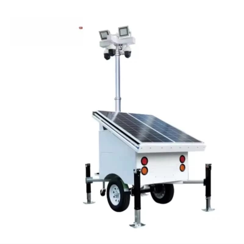 Telecamera di sicurezza CCTV per esterni su rimorchio con IP67 5000K, alimentazione solare/elettrica per aree remote