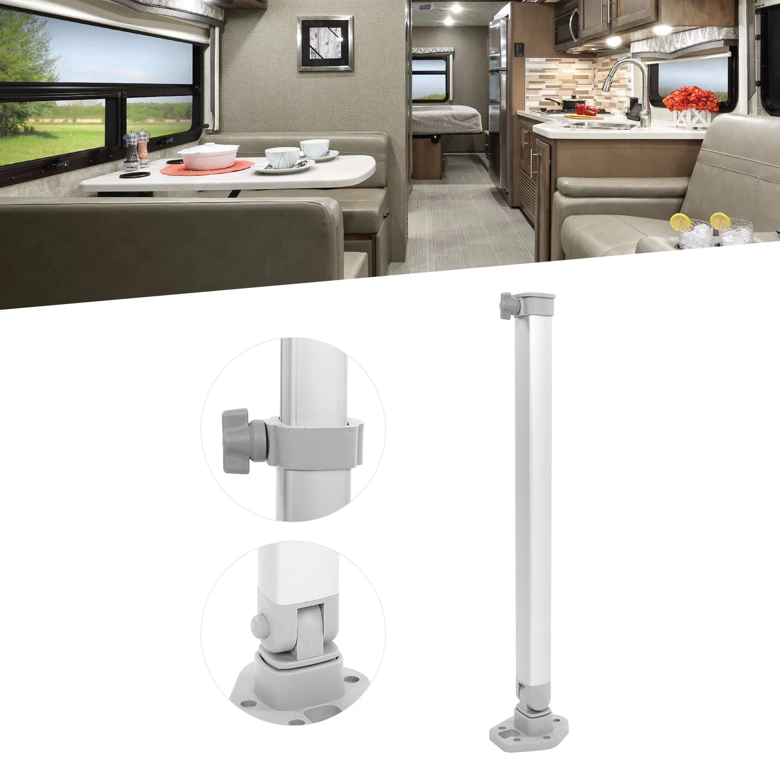 Supporto pieghevole telescopico di sollevamento della gamba del tavolo regolabile in altezza da 510/760mm per camper Caravan Boat Yacht