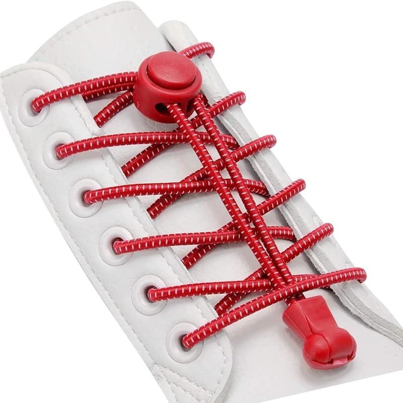 Lacci elastici per scarpe da ginnastica Lacci rotondi senza lacci Blocco allungabile Scarpe pigre per bambini per adulti Accessori in pizzo 1 paio