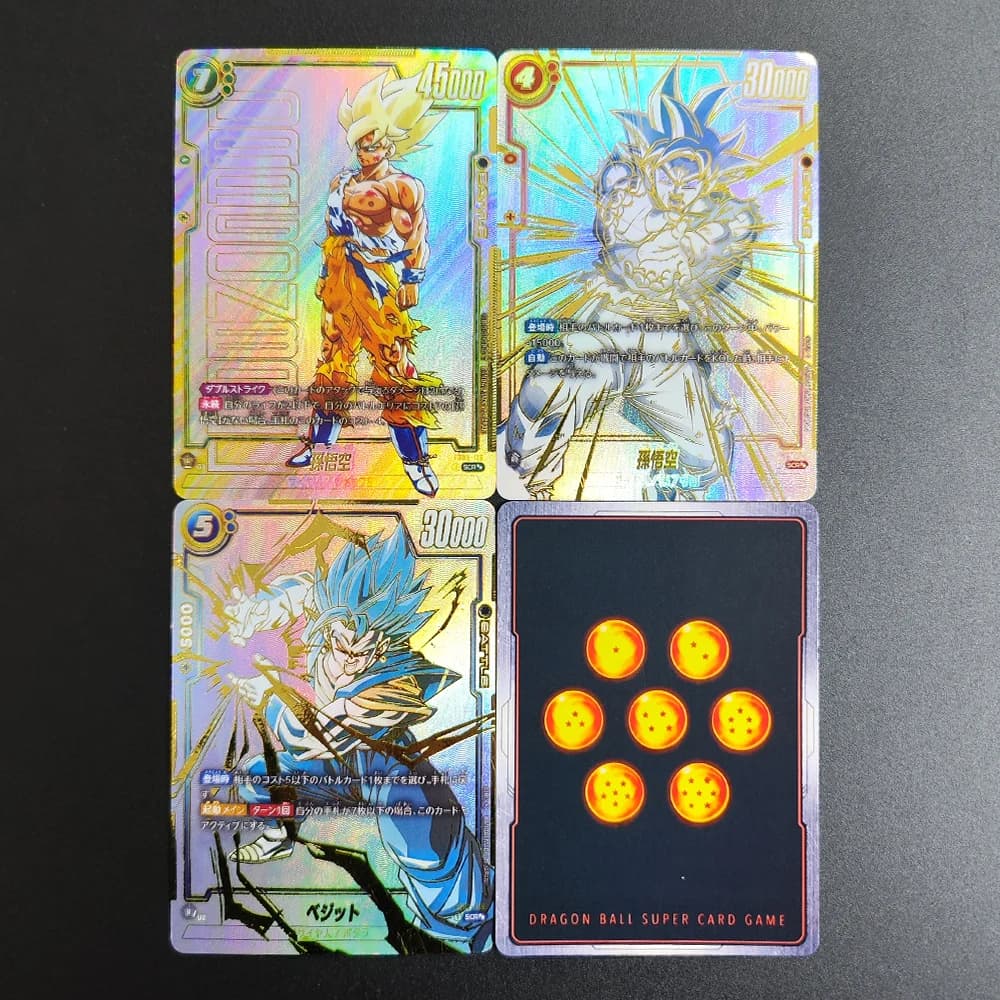 3 Pezzi Carte Collezionabili Dragon Ball Son Goku JP Super Rare, Carte Singole Classiche Anime, Giocattoli
