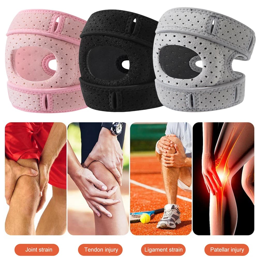 1PC Ginocchiera per rotula Fascia di supporto protettiva per rotula aperta regolabile Comoda fascia per ginocchio per rotula per la corsa sportiva