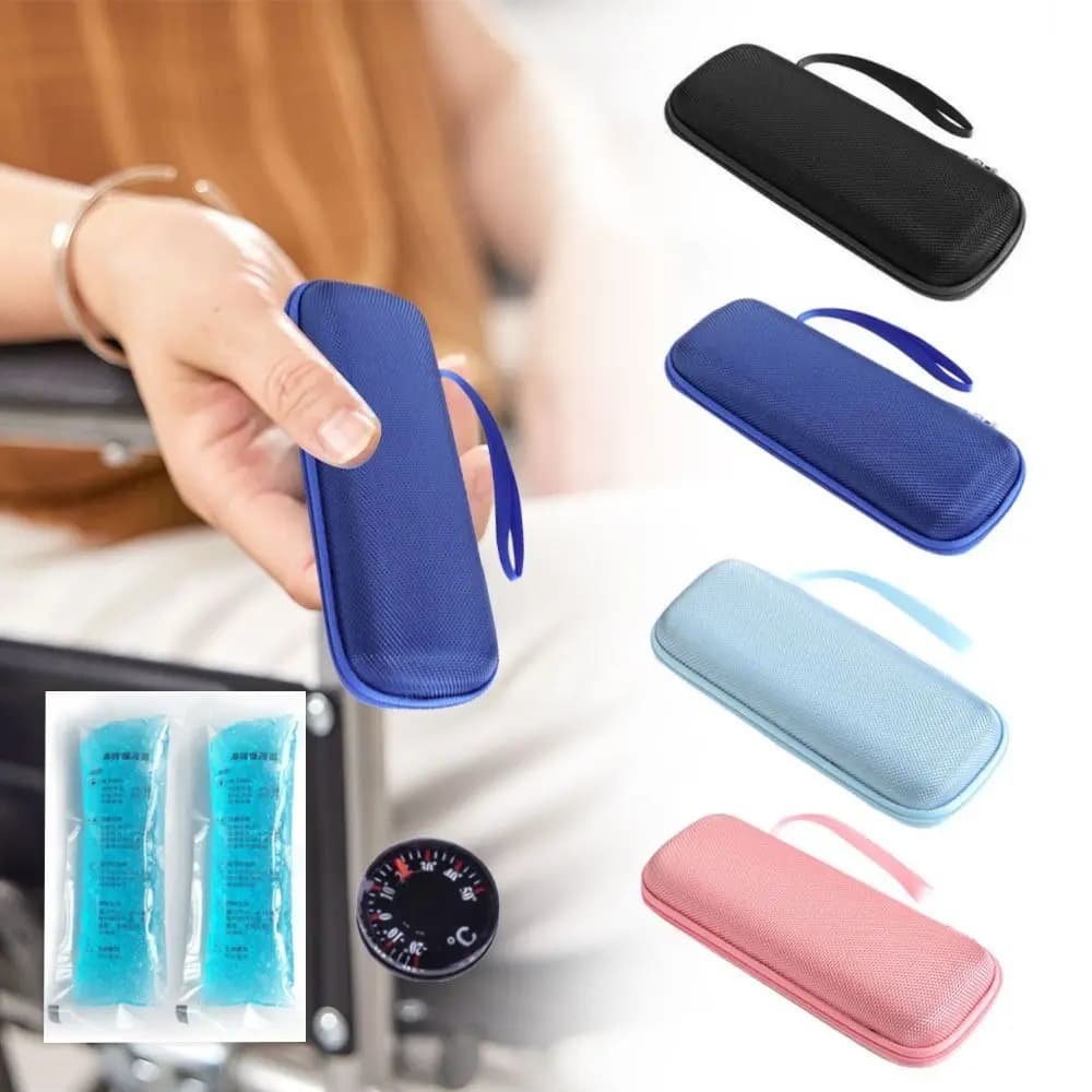 Borsa termica per insulina impermeabile Dispositivo di raffreddamento per insulina portatile con isolamento termico EVA con borsa per penna gel per diabetici
