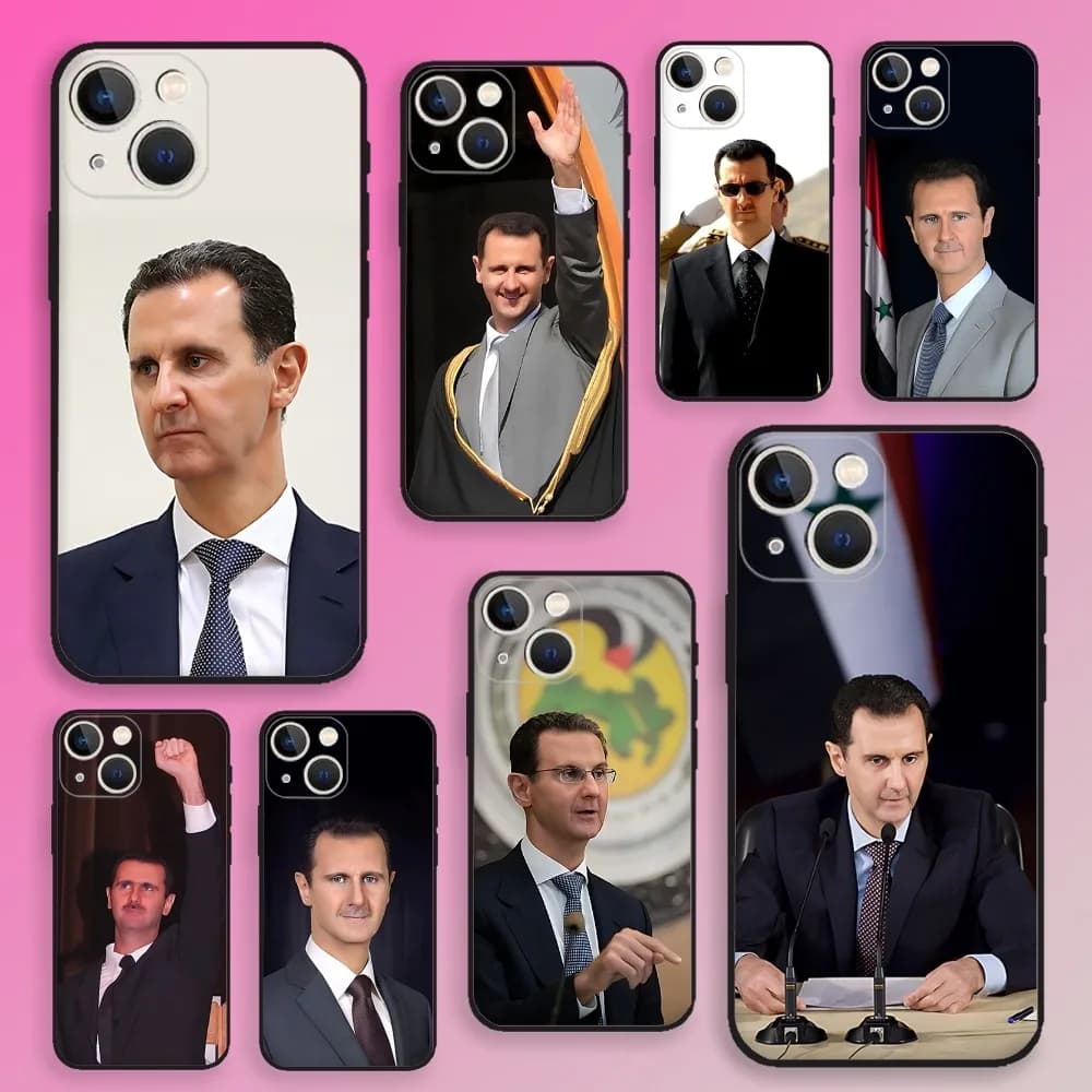 Custodia per telefono Bashar al-Assad Syrian per iPhone 16,15,14,13,12,11,Plus,Pro Max, XS, X, E, SE, Mini Cover nera in morbido silicone