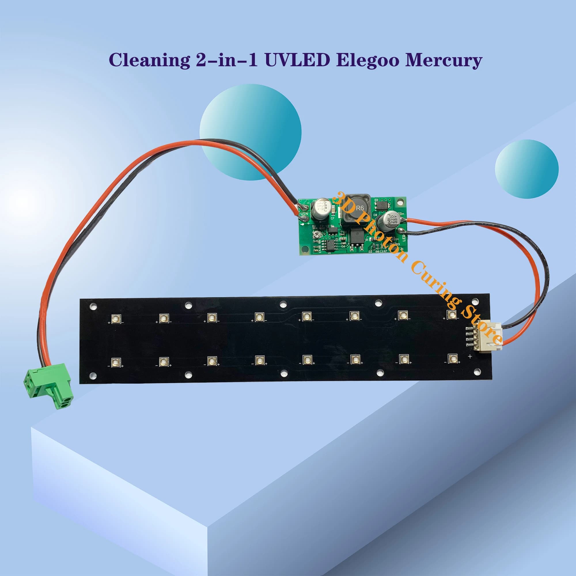 Elegoo Mercury Curing 3D Printer Secondary Curing Machine Cleaning 2-in-1 Cleaning Curing Machine UV 405nm LED Light Board