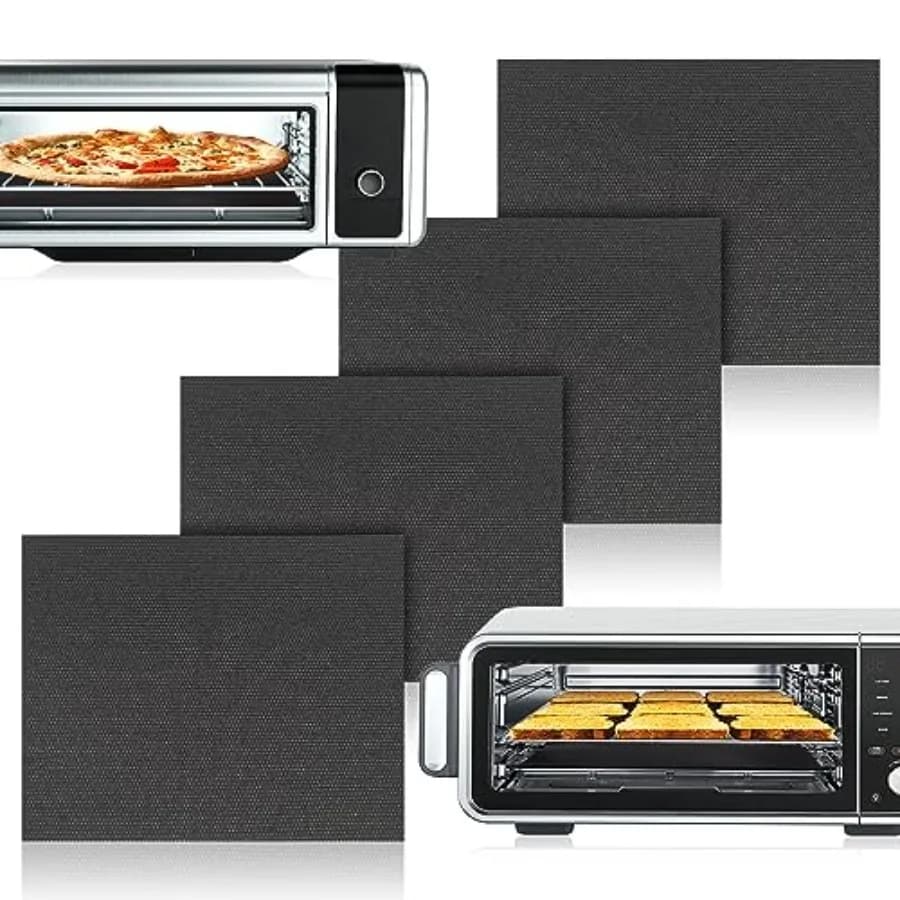 Fogli di rivestimento per friggitrice ad aria, 4 pezzi, compatibili con Ninja Foodi SP101 SP201 SP301, tappetino antiaderente per friggitrice ad aria e forno tostapane, 14 * 12 pollici, riutilizzabile