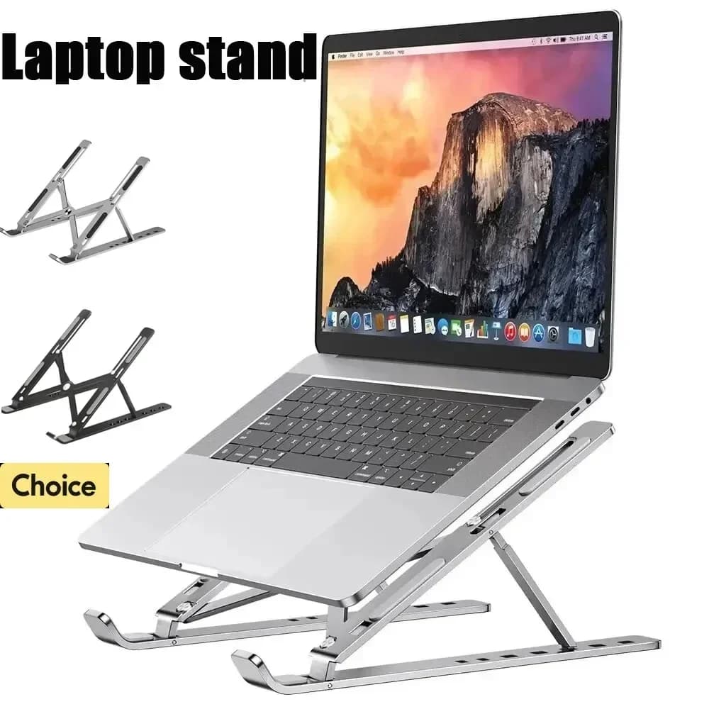 Supporto Pieghevole per Laptop, Regolabile e Portatile, Base di Supporto per Notebook con Sollevamento Display, Semplice e Pratico