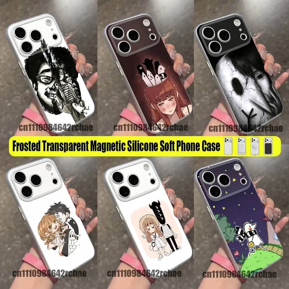For Goodnight Oyasumi Punpun Phone Case For iPhone 15 17 11 14 13 16 12 E Air Pro Max Mini Plus For Magsafe Magnetic Clear