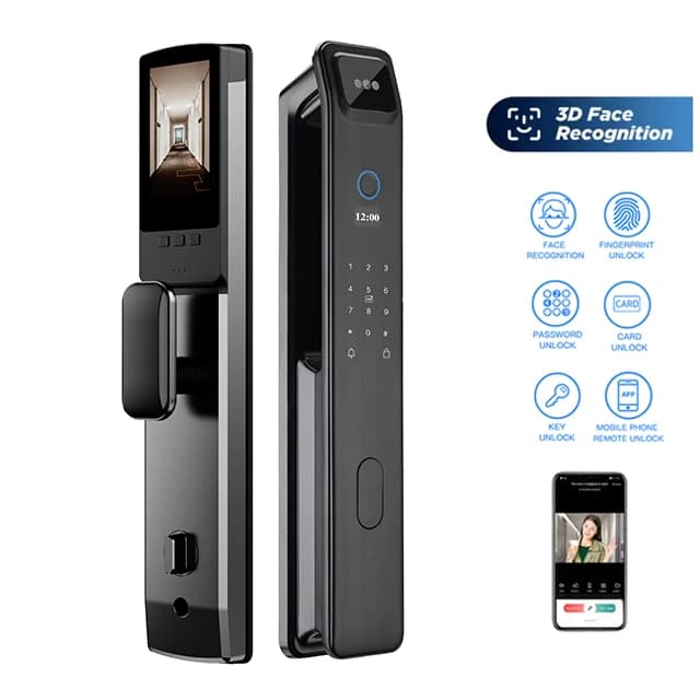 HanDaily Security 3D Face Recognition Fingerprint LockTop Wifi Camera Digital Locks Nfc Card Key Rfid Code Smart Door Lock