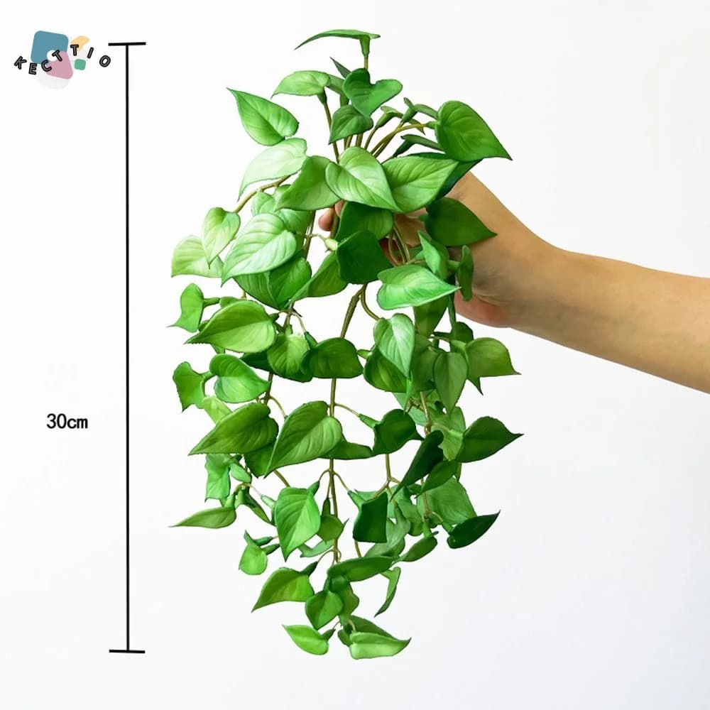 Piante artificiali morbide effetto erba monetaria, foglie finte di edera realistiche da appendere a parete, mini bouquet fatto a mano per decorazioni domestiche